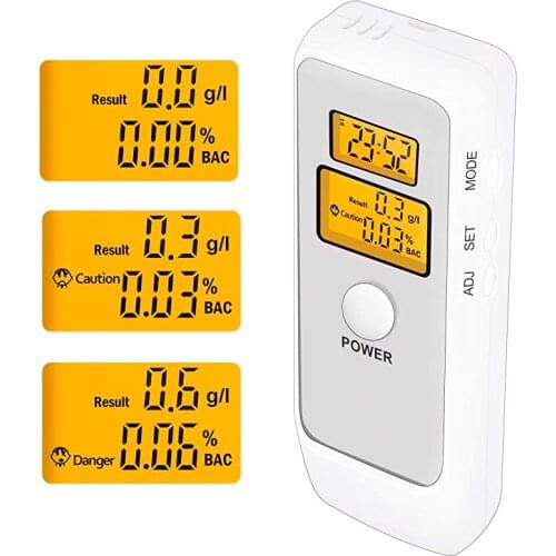 Non-Contact Portable Digital Breath Alcohol Tester Real Time Response with Audible Alert Dual Backlight LCD Screen