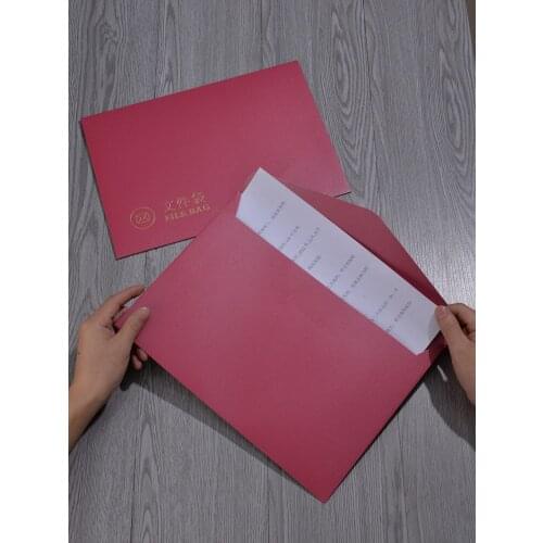 Big A4 customs logo business label hot stamping envelop business opening envlop hot stamping doc bag