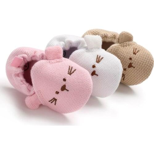 2020 Toddler Girl Knitted First Walkers Snow Boots Shoes Newborn Baby Autumn Winter Cotton Warm Soft Sole Plush Prewalker