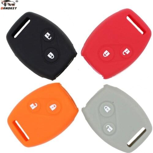 DANDKEY Sport Style Silicone Car Key Case Cover For Honda CIVIC JAZZ Pilot Accord CR-V Car Styling Fob 2 Buttons