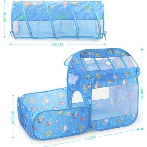 Child Tent Play House Toy Tunnel Crawling Playhouse Castle Portable Kids Ocean Ball Pool Pit Baby Folded Indoor Outdoor Game