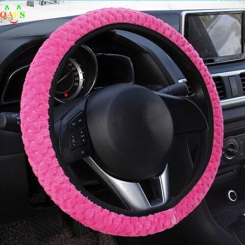 DIY Winter Car Steering Wheel Cover Anti-Slip Plush Sport Type car steering wheel covers Auto Interior Accessories