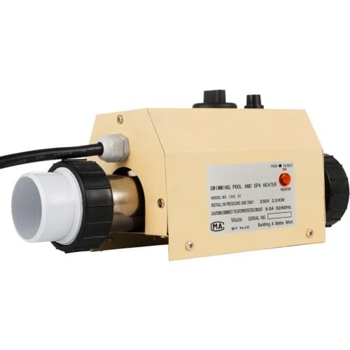 VEVOR Swimming Pool Heater 2KW 220V SPA Electric Water Heater Pump 48mm 50mm Pool Equipment Water Heater Thermostat