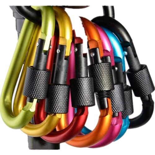 Outdoor Climbing Aluminium Alloy D Shape Buckle Carabiner Survial Key Chain Climb Hook Clip Backpack Buckle Keychain 1pc