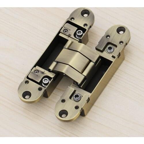 Chrome 180 degree 3D adjustable zinc alloy hidden door hinges