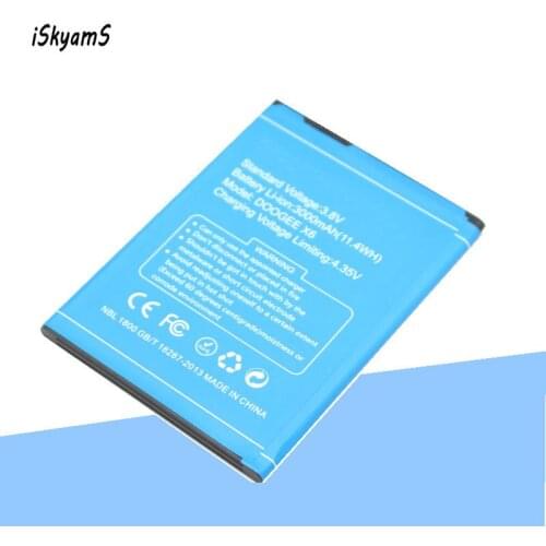 ISkyamS 1x 3000mAh High Quality Li-ion Replacement Battery for Doogee X6 X6 Pro Batterie Batterij Bateria