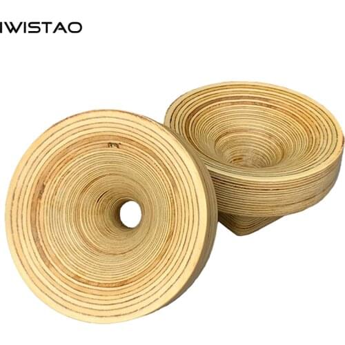 IWISTAO 2 Inch Throat Speaker Horn Circle Horn Index 1 Pair Solid Wood OD 12 Inch Birch Multilayer Board HIFI Audio DIY