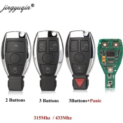 Jingyuqin 10pcs 2/3/4 Button NEC BGA BE remote key with 315mhz 434MHZ for Mercedes Benz Car Remote Controller Year 2007