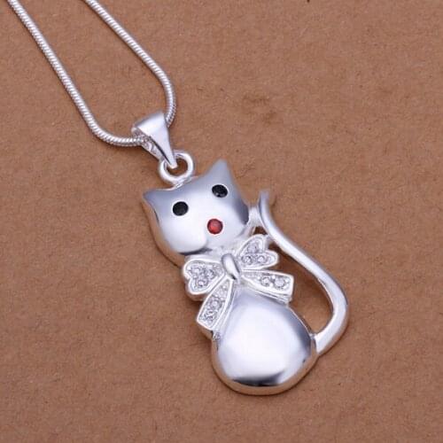 Pendant necklaces 925 silver necklace 925 silver fashion jewelry necklace cat jewelry wholesale slcj LP322