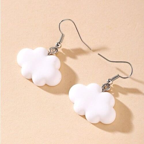 Cute White Cloud Stud Earrings Delicate Clouds for Women Girls Ear Jewelry Gift Wholesale Gifts