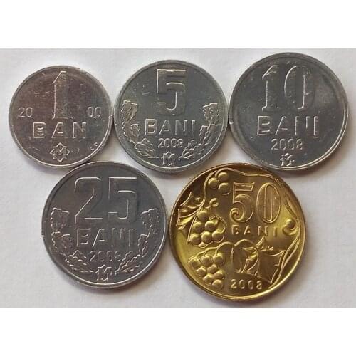 Moldova 1 Set 5 Pieces Coins Old Original Coin Collectible Edition Real Rare Commemorative Random Year