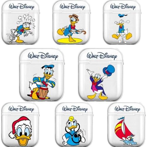 Disney Cartoon Donald Duck Soft Silicone Cases For Airpods 1/2 Protective Bluetooth Wireless Earphone Cover For Air Pods Chargi