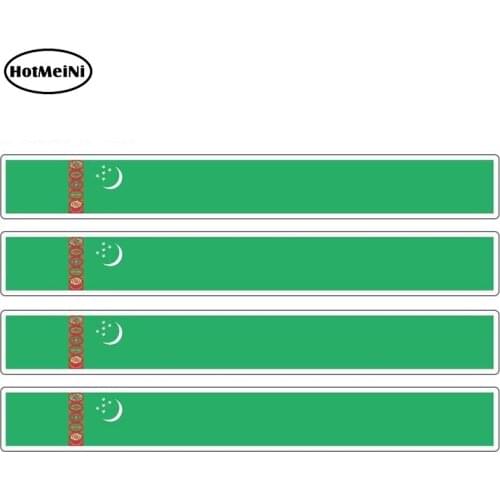 HotMeiNi 13cm x 1.7cm 4pcs Car Stripe Motorcycle Racing Flag Sticker Window Decal Bike Moto Tuning Turkmenistan Car Stickers
