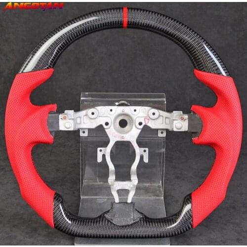 LED Perforated Leather Carbon Fiber Steering Wheel Fit For Nissan 370Z