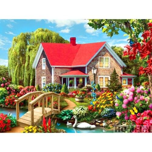 Full Square/Round Drill 5D DIY Diamond Painting "Garden & house" Embroidery Cross Stitch 5D Home Decor Gift