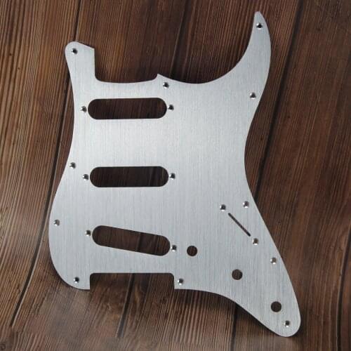 FLEOR Silver Aluminum Metal Pickguard SSS 11 Hole Electric Guitar Pick Guard with Screws for Guitar Parts