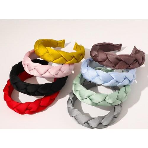 Wide Ladies Female Twist Headbands For Girls Simple Solid Candy Color Cloth Hairbands Hair Hoop Women Adult Hair Accessories