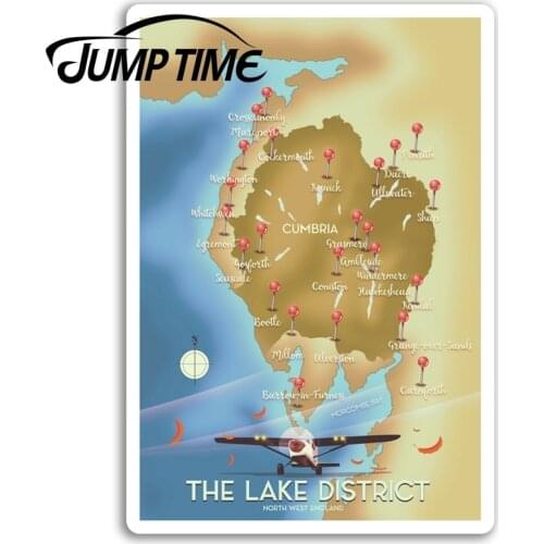 Jump Time for Lake District Map Vinyl Stickers England UK Fun Sticker Laptop Bumper Trunk Window Decal Car Accessories