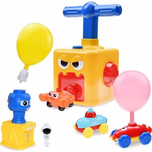 Balloon Inertial Powered Car Funny Toys Early Education Preschool Educational Science Toys with Manual Balloon Pump for Kids