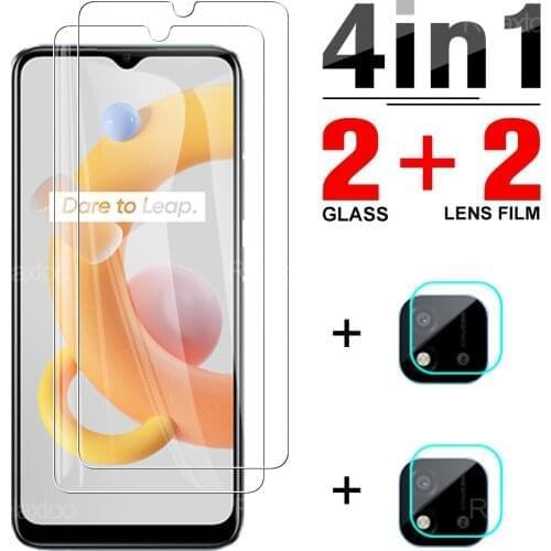4 In 1 Full Cover Tempered Glass Protector For OPPO Realme C11 2021 Camera Lens Protective Glas For Realmy Realmi C 11 11C 6.52"
