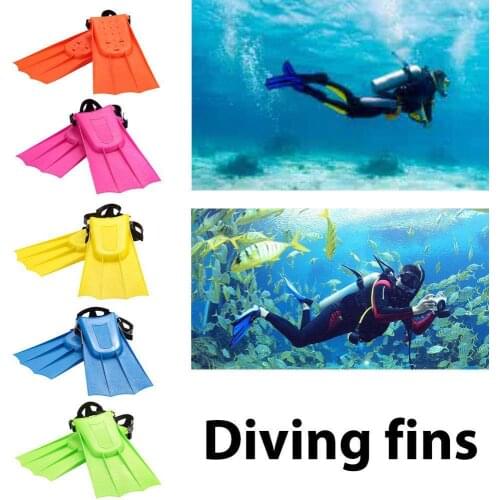 1 Pair Adjustable ABS Swim Fins Adult Snorkeling Diving Swim Short Fins Flippers with Adjustable Heel