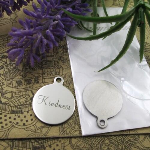 20pcs--"Kindness"stainless steel charms 5 styles for choosing DIY Charms for necklace bracelets
