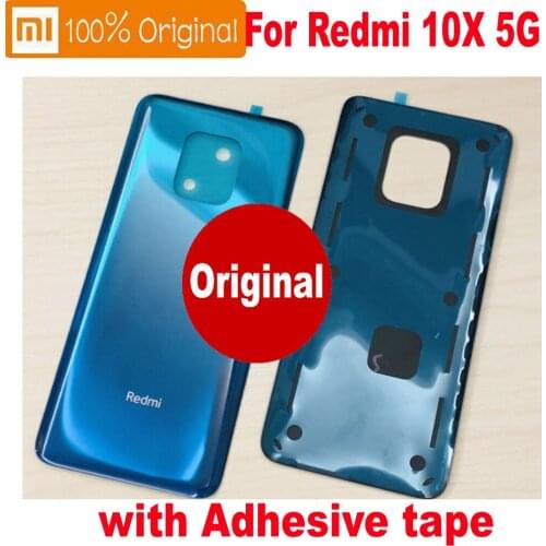 100% Original New Best Xiaomi Redmi 10X 5G Glass Panel Back Battery Cover Housing Door Rear Case with Adhesive tape Phone Shell