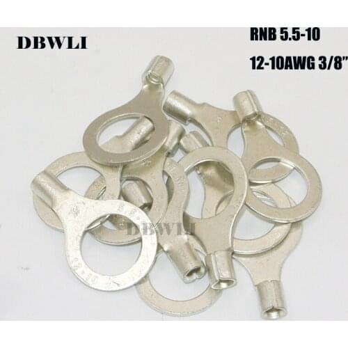 1000pcs Red Copper 12-10 Gauge 3/8" RNB5.5-10 Ring Non Insulated Electrical Wire Terminals Wire Crimp Connectors
