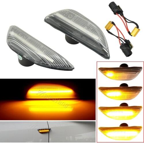 2Pcs LED Amber Dynamic Flowing Turn Signal Side Marker Light For Opel Mokka X Chevrolet Trax 2013-2019
