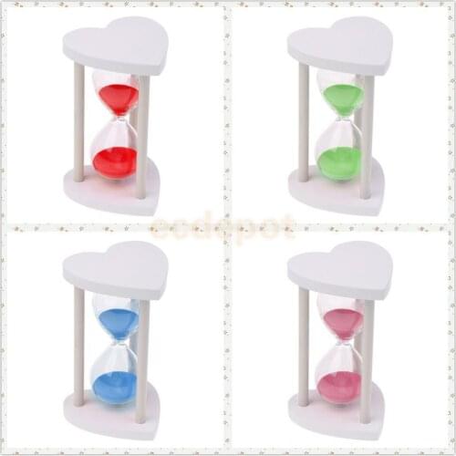 30 Minutes Sandglass Wooden Hourglass Heart Sand Timer Clock Home Decor Gifts