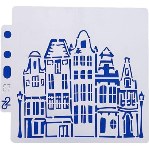 5pcs Building Layering Stencilsr Spray stencil DIY Scrapbook photo album Decorative Embossing DIY Paper Card Crafts