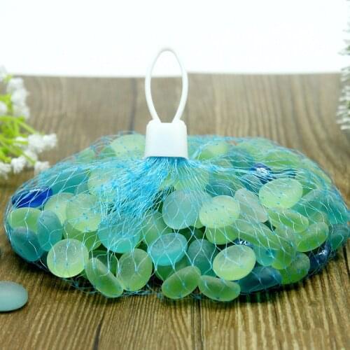 500g Sea Beach Glass Beads 15-17mm Red Aquarium Fish Tank Decoration Accessories Aquarium Stone Craft Gift Glass Flat Beads