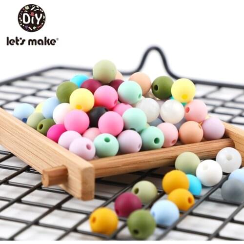 LetS Make 500pc Silicone Beads 9mm Baby Toys Diy Crafts Teething Chewable Bites Sensory Round Beads For Rattle Baby Teether