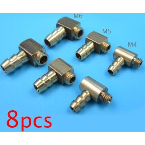 8PCS M4 M5 M6 Brass Nozzle for DIY RC Boat Model Cooling Faucet 90 Degree L Type Nozzle Water Nipples Spare Part