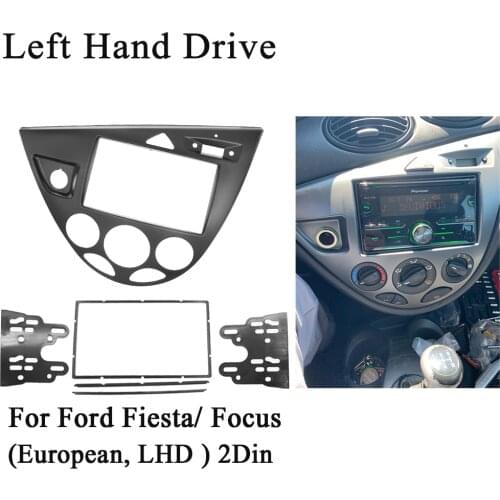 Double Din Car Radio Install Surround Panel for Ford for Focus MK1/Fiesta LHD Fascia Plate Dash Mount Kit Interior Trim Facia