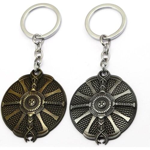 HSIC God of War 4 Keychain Metal Pendants Kratos Guardian Shield Keyring Holder llaveros Sleutelhanger Men Game Jewelry HC12896
