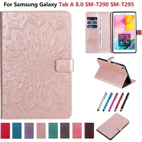 Embossed Sunflower Tablet Case For Samsung Galaxy Tab A8.0 Case SM-T290 SM-T295 Cover 2019 Shell Shockproof For Tab A 8.0 Coque