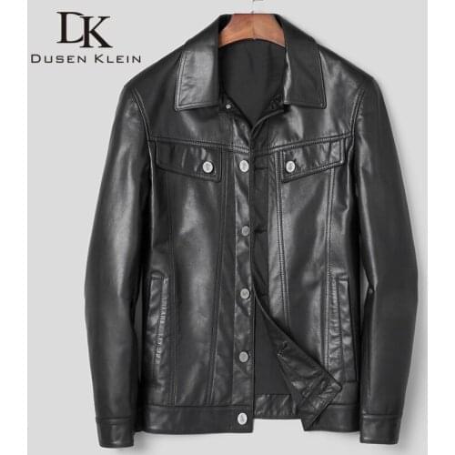 DK Businessmen Formal Causal Goat Leather Coat Men Top Quality Leisure Real Leather Clothing Autumn Leather Genuine Jackets