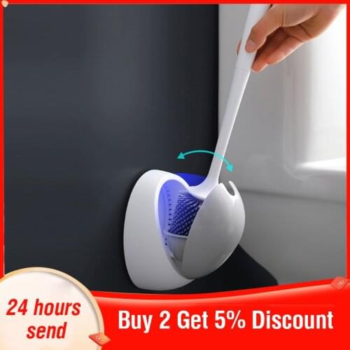 Ecoco Silicone Toilet Brush Wall Mounted Toilet Brush Holders Toilet Cleaning Brush Toilet Accessories Bathroom Accessories Sets