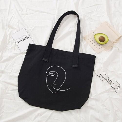 Y2K Shopper Canvas Bag Tote Bags Artsy E-girl Canvas Shoulder Bag Travel Shopping Handbag Women Ulzzang Korean Big Capacity Bag