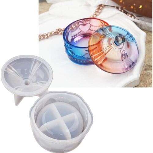 Cute Gift Boxes with Lids Resin Mold Heart Jewelry Storage Box Container Resin Casting Silicone Molds DIY Art Crafts