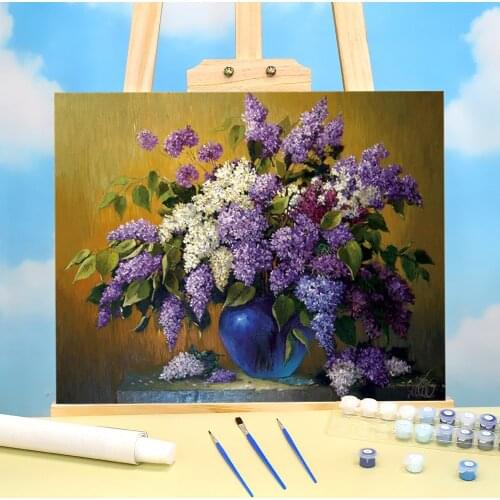 Flower Rose Painting By Numbers Kit Acrylic Paints 50*70 Canvas Painting Handmade For Children Wholesale For Handiwork