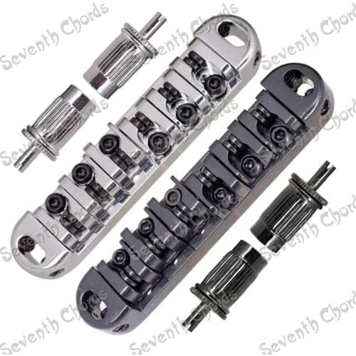 A Set Roller Saddle Tune-O-Matic Bridge for LP Electric Guitar Replacement With Big Studs / T O M Guitar Bridge Guitar Parts
