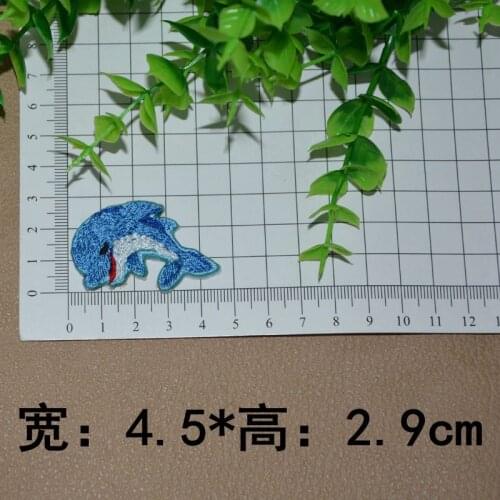 50pcs/Lot Sea Animals Fish Embroidery Patches Letters Clothing Decoration Accessories Diy Iron Heat Transfer Applique Clothes