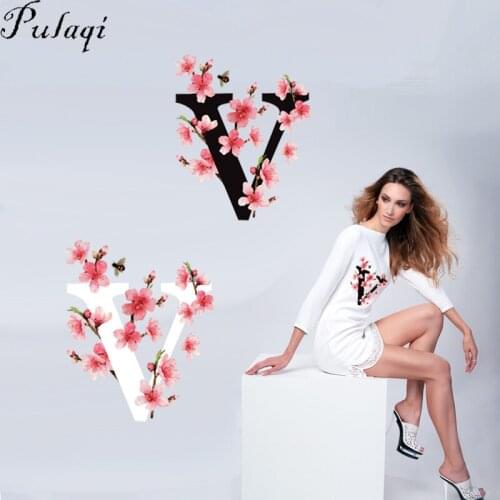 Pulaqi Cartoon letters Iron On A-level Patches Heat Transfer Pyrography For DIY T-Shirt Clothing Decoration Printing Appliques D