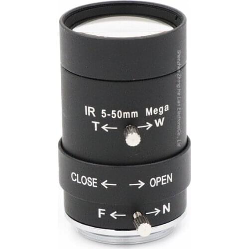 5-50mm Lens 1.0 MegaPixel 68-8 Degree MTV CS Mount Infrared Night Vision Manual Zoom Lens For CCTV Security Camera