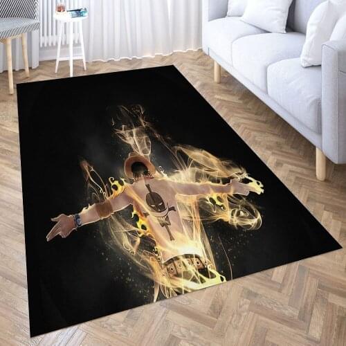 One Piece Portgas D Ace Carpet for Living Room 3D Anime Cartoon Rug Gamer Teen Room Bedside Lounge Rug Kids Children Floor Mats