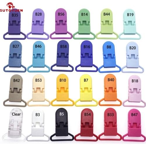 Wholesale 580 Pcs/Lot Sutoyuen 25mm Width D Shape Plastic Suspender Clips Baby Pacifier Clip Soother Dummy Toys Chain Holder