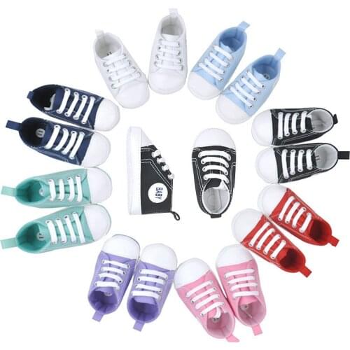 2020 New Canvas Classic Sports Newborn Baby Boys Girls First Walkers Shoes Infant Toddler Soft Sole Anti-slip Shoes