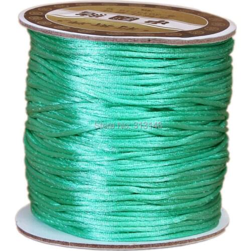 80M/Roll 1.5MM Braided Emerald Nylon Chinese Knot Cord Macrame Kntting String Thread for Handcraft Handmade Shamballa Jewelery